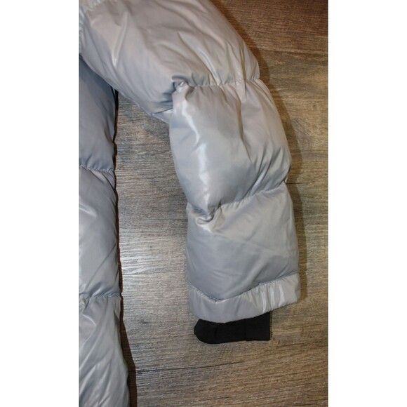 QUINCE Responsible Down Quilted Puffer Hooded Long Jacket FEATHER GRAY SZ L NWT - Picture 9 of 10